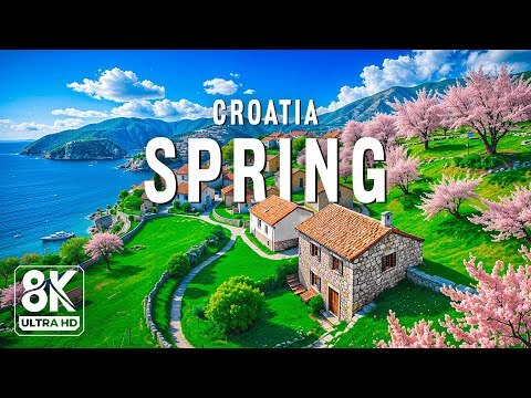 Croatia Spring 8K UHD 🌸 Admire The Colorful Flowers By The Adriatic Sea ...